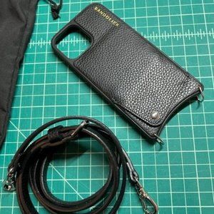 Bandolier Emma Black Leather Crossbody - iPhone 12/12 Pro